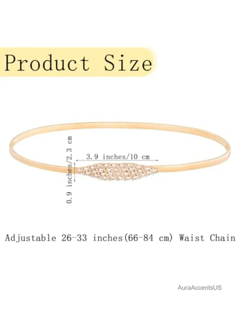 Skinny Metal Waist Belt Rhinestone Stretch Elastic Belt for Dress
